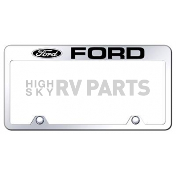 Automotive Gold License Plate Frame - Silver Stainless Steel - RFFOREC