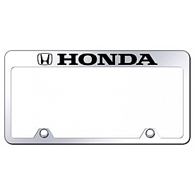 Automotive Gold License Plate Frame - Silver Stainless Steel - RFHONEC