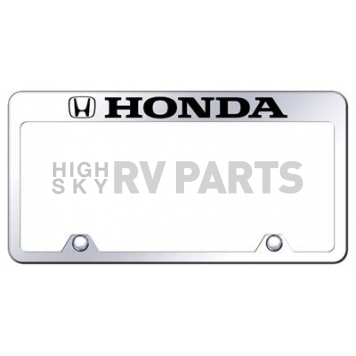 Automotive Gold License Plate Frame - Silver Stainless Steel - RFHONEC
