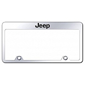Automotive Gold License Plate Frame - Silver Stainless Steel - RFJEEEC