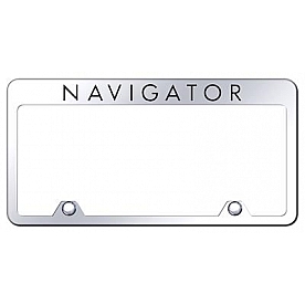Automotive Gold License Plate Frame - Silver Stainless Steel - RFNAVEC