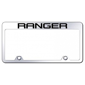 Automotive Gold License Plate Frame - Silver Stainless Steel - RFRNGEC