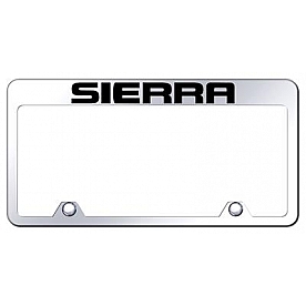 Automotive Gold License Plate Frame - Silver Stainless Steel - RFSRREC