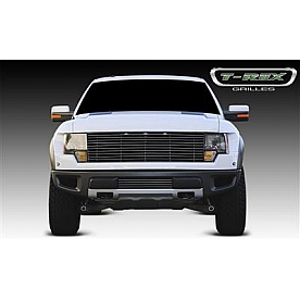 T-Rex Truck Products Grille Insert - Horizontal Bar Rectangular Polished Aluminum - 6215660