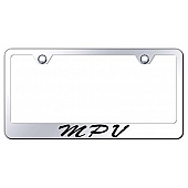 Automotive Gold License Plate Frame - Silver Stainless Steel - LFSMPVEC