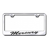Automotive Gold License Plate Frame - Silver Stainless Steel - LFSMRYEC