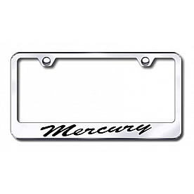 Automotive Gold License Plate Frame - Silver Stainless Steel - LFSMRYEC