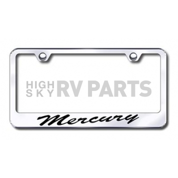 Automotive Gold License Plate Frame - Silver Stainless Steel - LFSMRYEC
