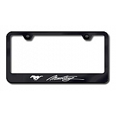 Automotive Gold License Plate Frame - Black Stainless Steel - LFSMUSEB