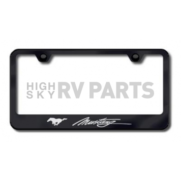 Automotive Gold License Plate Frame - Black Stainless Steel - LFSMUSEB