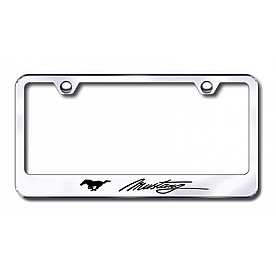 Automotive Gold License Plate Frame - Silver Stainless Steel - LFSMUSEC