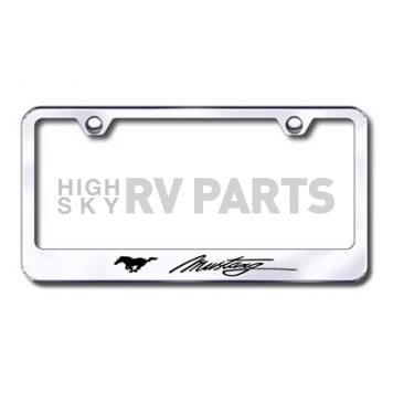 Automotive Gold License Plate Frame - Silver Stainless Steel - LFSMUSEC