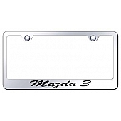 Automotive Gold License Plate Frame - Silver Stainless Steel - LFSMZ3EC