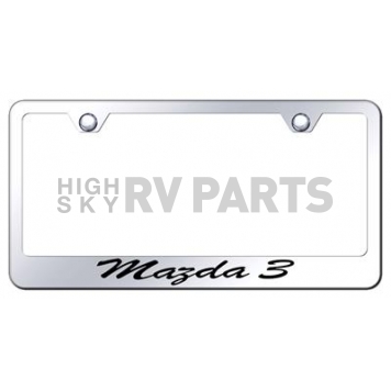 Automotive Gold License Plate Frame - Silver Stainless Steel - LFSMZ3EC