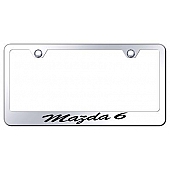 Automotive Gold License Plate Frame - Silver Stainless Steel - LFSMZ6EC