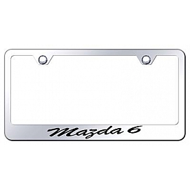 Automotive Gold License Plate Frame - Silver Stainless Steel - LFSMZ6EC