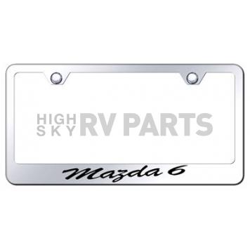 Automotive Gold License Plate Frame - Silver Stainless Steel - LFSMZ6EC