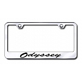 Automotive Gold License Plate Frame - Silver Stainless Steel - LFSODYEC