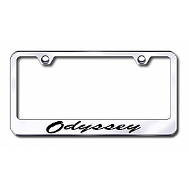 Automotive Gold License Plate Frame - Silver Stainless Steel - LFSODYEC