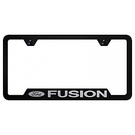 Automotive Gold License Plate Frame - Black Stainless Steel - GFFUSEB