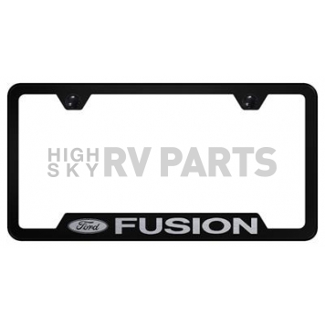 Automotive Gold License Plate Frame - Black Stainless Steel - GFFUSEB