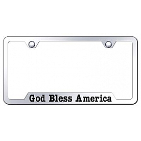 Automotive Gold License Plate Frame - Silver Stainless Steel - GFGBAEC