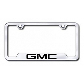Automotive Gold License Plate Frame - Silver Stainless Steel - GFGMCEC