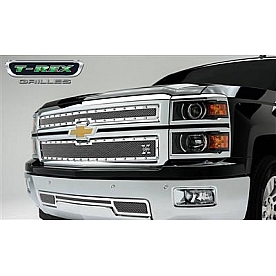 T-Rex Truck Products Grille Insert - Mesh Rectangular Polished Stainless Steel - 6711210