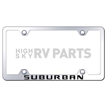 Automotive Gold License Plate Frame - Silver Stainless Steel - LFWSRBEC