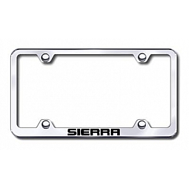 Automotive Gold License Plate Frame - Silver Stainless Steel - LFWSRREC