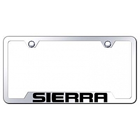 Automotive Gold License Plate Frame - Silver Stainless Steel - GFSRREC