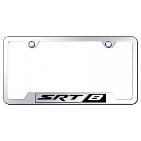 Automotive Gold License Plate Frame - Silver Stainless Steel - GFSRT8EC