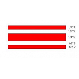 Trimbrite Pinstripe Tape - Triple Stripe Vinyl Red - T0502