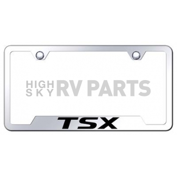 Automotive Gold License Plate Frame - Silver Stainless Steel - GFTSXEC