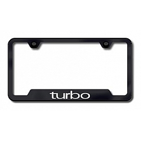 Automotive Gold License Plate Frame - Black Stainless Steel - GFTUREB