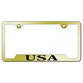 Automotive Gold License Plate Frame - Gold Stainless Steel - GFUSAEG