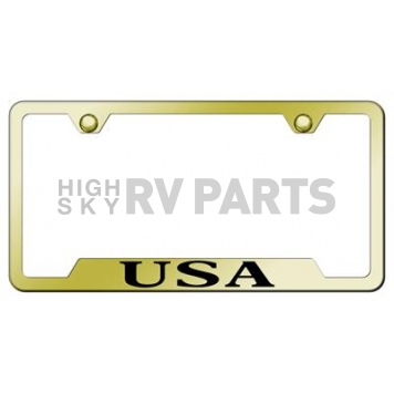 Automotive Gold License Plate Frame - Gold Stainless Steel - GFUSAEG