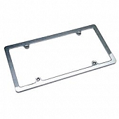 Trans Dapt License Plate Frame - Silver Chrome Plated Steel - 6966