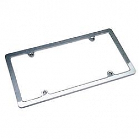 Trans Dapt License Plate Frame - Silver Chrome Plated Steel - 6966