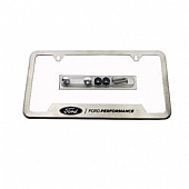 Ford Performance License Plate Frame - Silver With Black Logo Stainless Steel - 1828SS304C