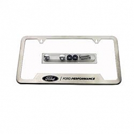Ford Performance License Plate Frame - Silver With Black Logo Stainless Steel - 1828SS304C