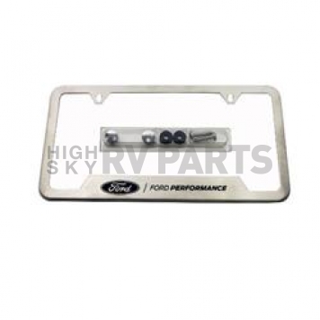 Ford Performance License Plate Frame - Silver With Black Logo Stainless Steel - 1828SS304C