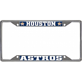 Fan Mat License Plate Frame - MLB Houton Astros Logo Metal - 26590