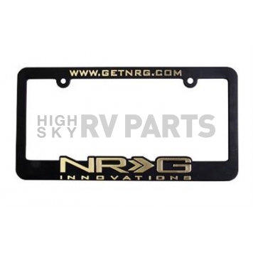 NRG Innovations License Plate Frame - Black Frame And Gold - LPF101