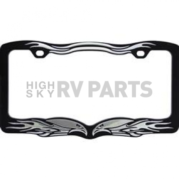 Pilot Automotive License Plate Frame - Black With Silver Logo Zinc - WL733