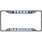 Fan Mat License Plate Frame - MLB Texas Rangers Logo Metal - 26737