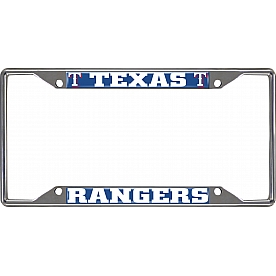 Fan Mat License Plate Frame - MLB Texas Rangers Logo Metal - 26737