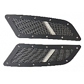 Drake Automotive Hood Vent - Black With SIlver Mesh Rectangular Satin - 3Z16C630M