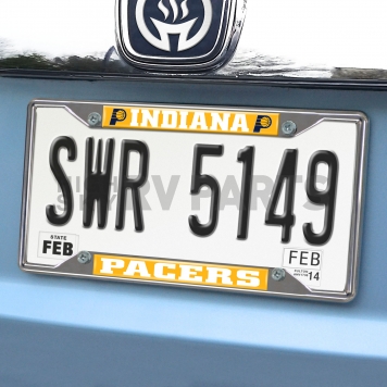 Fan Mat License Plate Frame - NBA Indiana Pacers Logo Metal - 20861-1