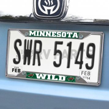 Fan Mat License Plate Frame - NHL Minnesota Wild Logo Metal - 17178-1